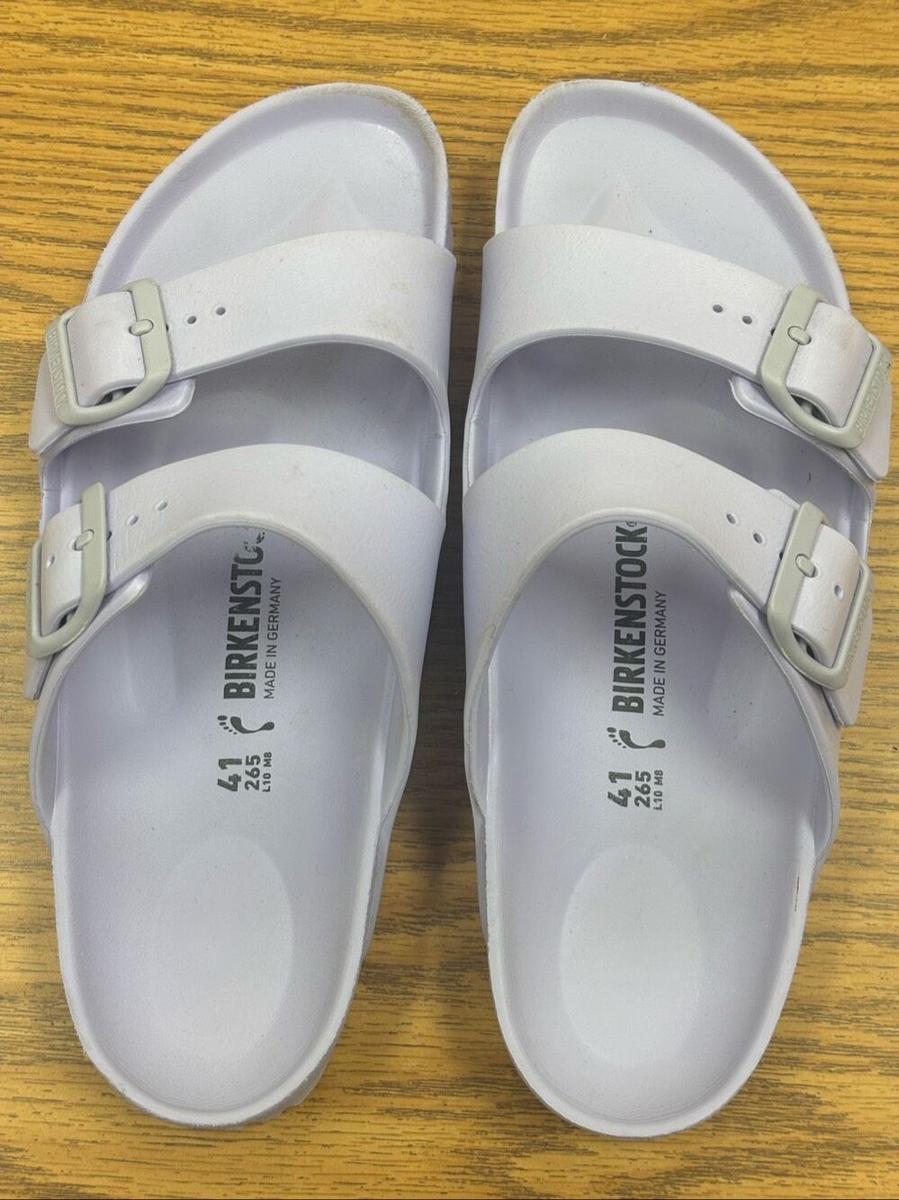 Pale lavender Birkenstock sandals/slides